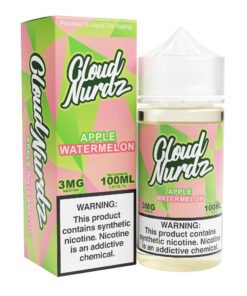 Apple Watermelon Cloud Nurdz Freebase 100mL e-liquid bottle