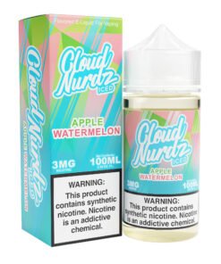 Apple Watermelon Iced Cloud Nurdz Freebase 100mL e-liquid bottle