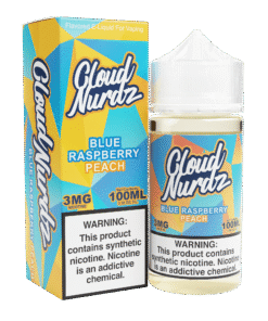 Blue Raspberry Peach Cloud Nurdz Freebase 100mL e-liquid bottle