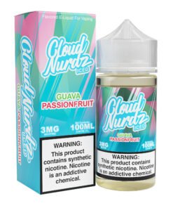 Guava Passionfruit Iced Cloud Nurdz Freebase 100mL e-liquid bottle