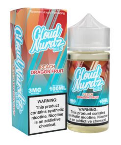 Peach Dragon Fruit Iced Cloud Nurdz Freebase 100mL e-liquid bottle