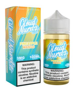 Pineapple Mango Cloud Nurdz Freebase 100mL e-liquid bottle