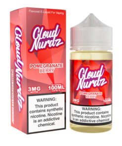 Pomegranate Berry Cloud Nurdz Freebase 100mL e-liquid bottle
