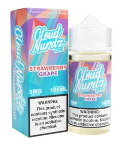 Strawberry Grape Iced Cloud Nurdz Freebase 100mL e-liquid bottle