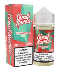 Strawberry Kiwi Cloud Nurdz Freebase 100mL e-liquid bottle