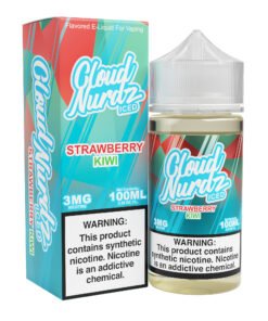 Strawberry Kiwi Iced Cloud Nurdz Freebase 100mL e-liquid bottle
