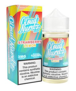 Strawberry Lemon Iced Cloud Nurdz Freebase 100mL e-liquid bottle