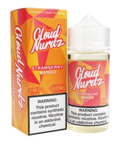 Strawberry Mango Cloud Nurdz Freebase 100mL e-liquid bottle