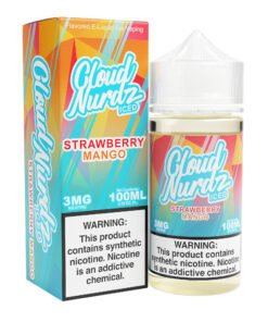 Strawberry Mango Iced Cloud Nurdz Freebase 100mL e-liquid bottle