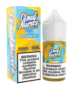 Blue Raspberry Lemon Cloud Nurdz Salts 30mL nicotine salt e-liquid bottle