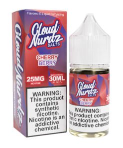 Cherry Berry Cloud Nurdz Salts 30mL nicotine salt e-liquid bottle