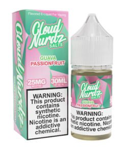 Guava Passionfruit Cloud Nurdz Salts 30mL nicotine salt e-liquid bottle