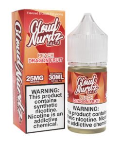 Peach Dragon Fruit Cloud Nurdz Salts 30mL nicotine salt e-liquid bottle