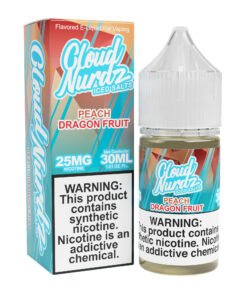 Peach Dragon Fruit Iced Cloud Nurdz Salts 30mL nicotine salt e-liquid bottle