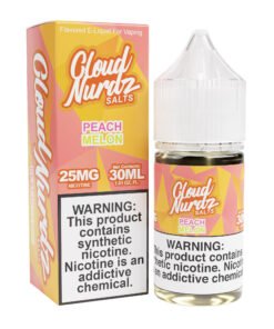 Peach Melon Cloud Nurdz Salts 30mL nicotine salt e-liquid bottle