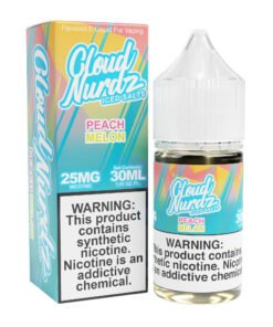 Peach Melon Iced Cloud Nurdz Salts 30mL nicotine salt e-liquid bottle