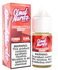Pomegranate Berry Cloud Nurdz Salts 30mL nicotine salt e-liquid bottle