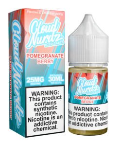 Pomegranate Berry Iced Cloud Nurdz Salts 30mL nicotine salt e-liquid bottle