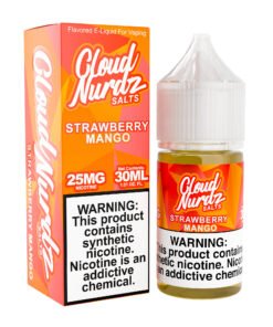 Strawberry Mango Cloud Nurdz Salts 30mL nicotine salt e-liquid bottle